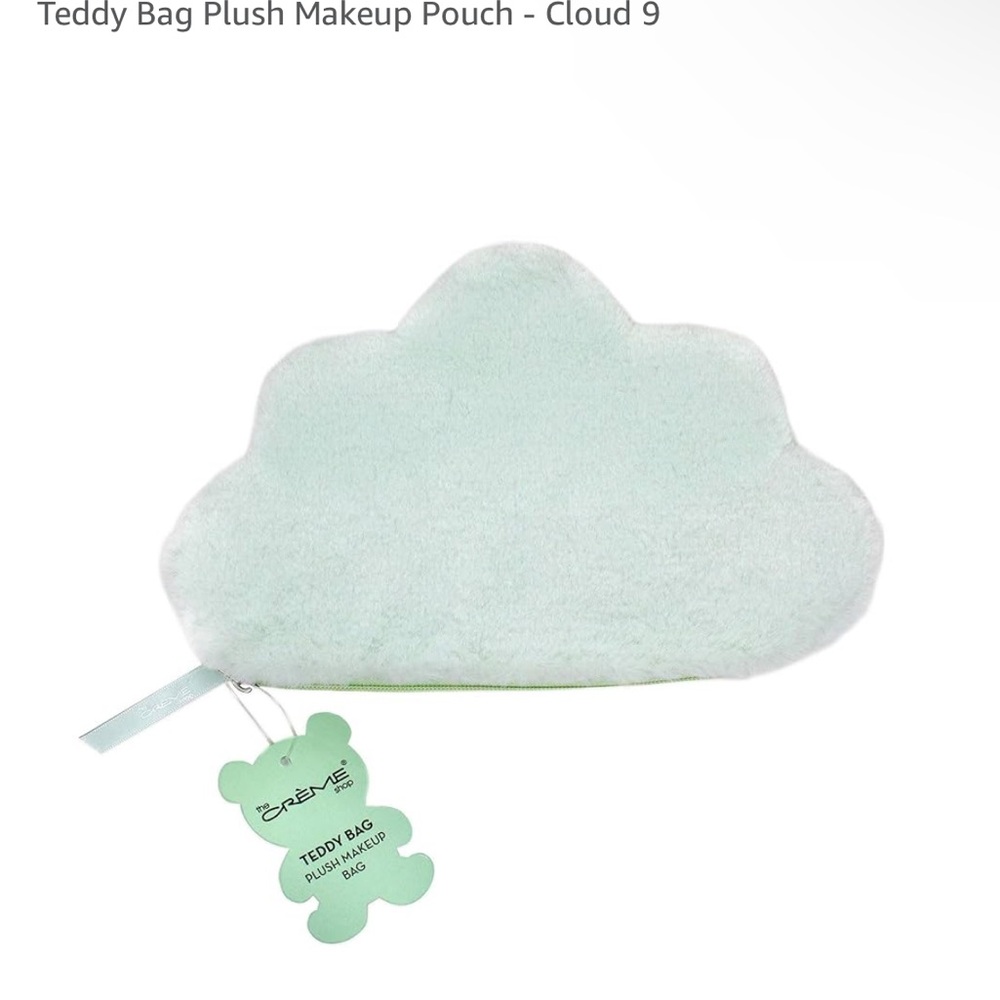 The Creme Shop | Cloud 9 Teddy Plush Makeup Bag - Mint Green